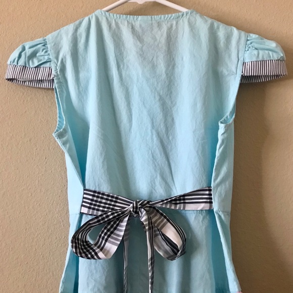 SUNBOREE Patchwork Blue Dress with Wooden Buttons - Picture 12 of 15